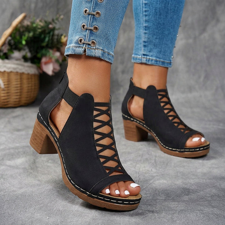 Pearl | Lattice-Heel Sandals