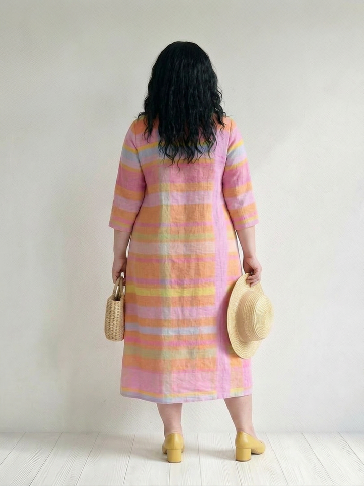 Jolie | Easy Drape Stripe Midi Dress