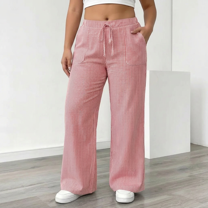 Saffron | Striped Trouser With Pockets