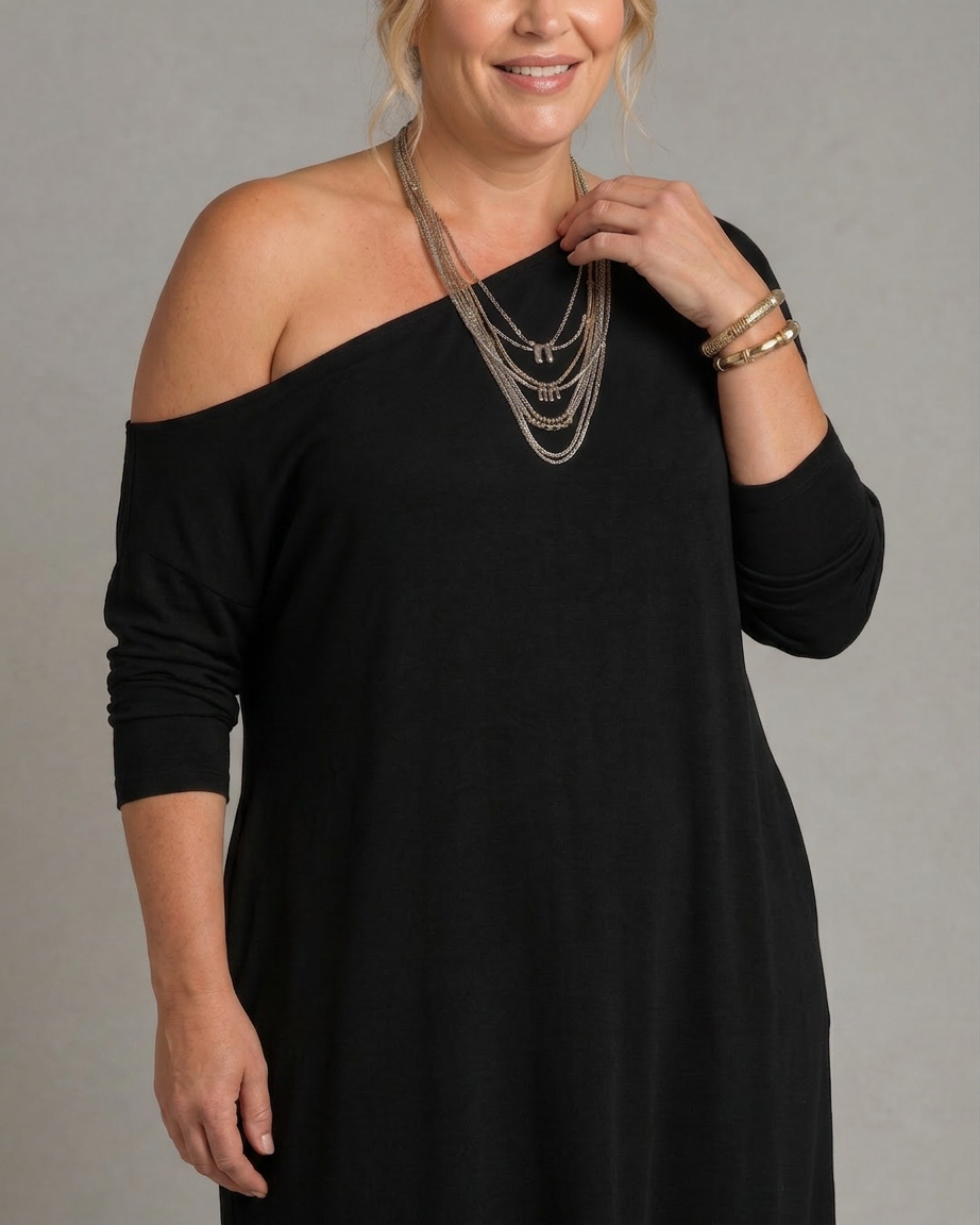 Magnolia | One Shoulder Side Slit Flowing Midi Dress
