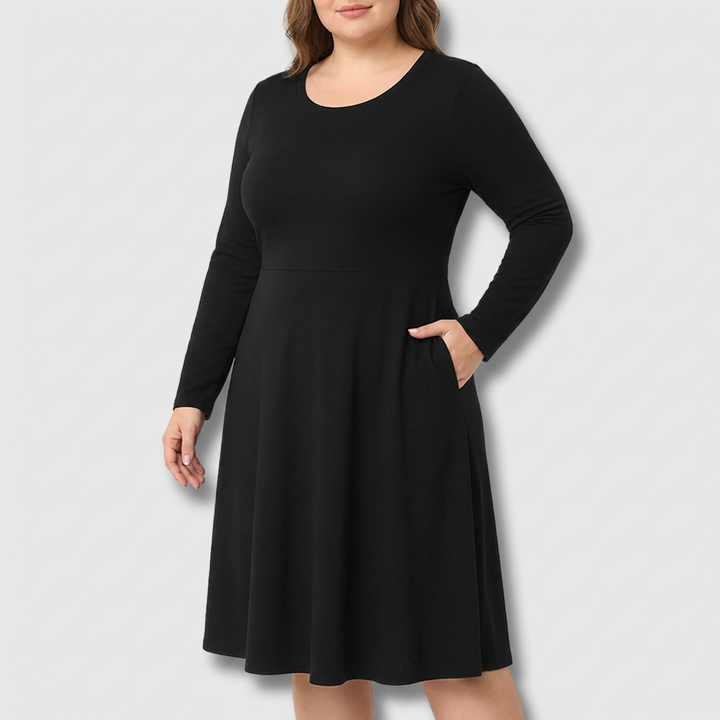 Anwen | Classic Long-Sleeve Fit &amp; Flare Dress