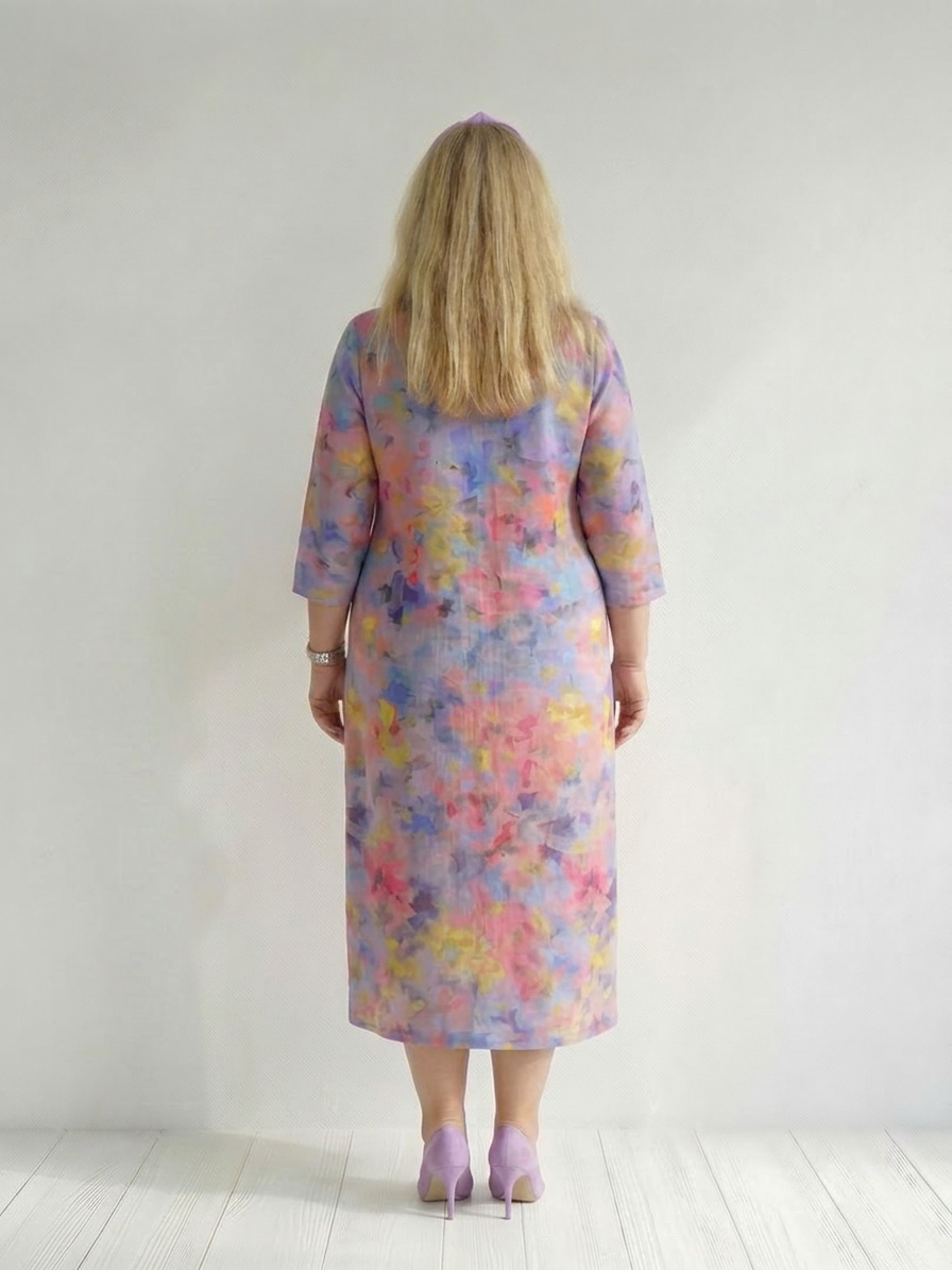Faye | Abstract Floral Midi Dress