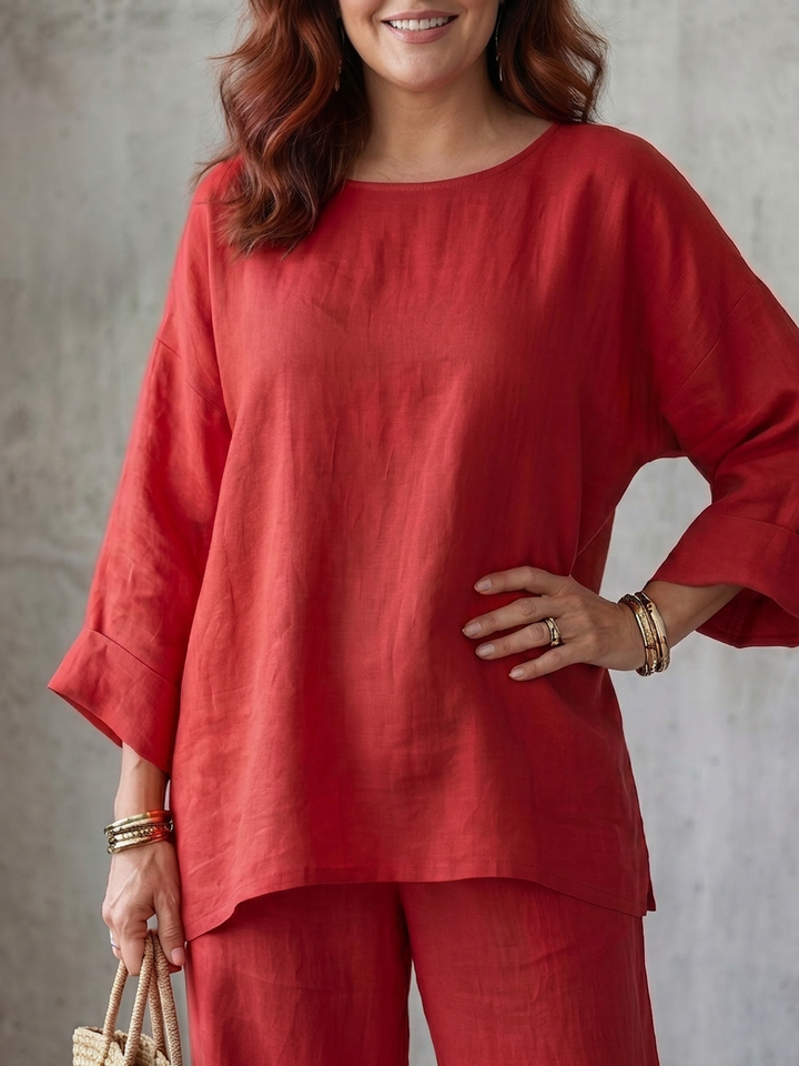 Isabeau | Oversized Tunic Wide Leg Trouser Set