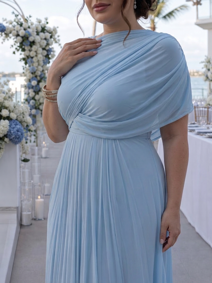 Etta | One Shoulder Draped Bodice Maxi Dress