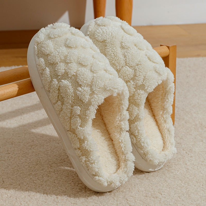 Soft Plush Fleece Slippers for Women and Men, Warm Slip-On