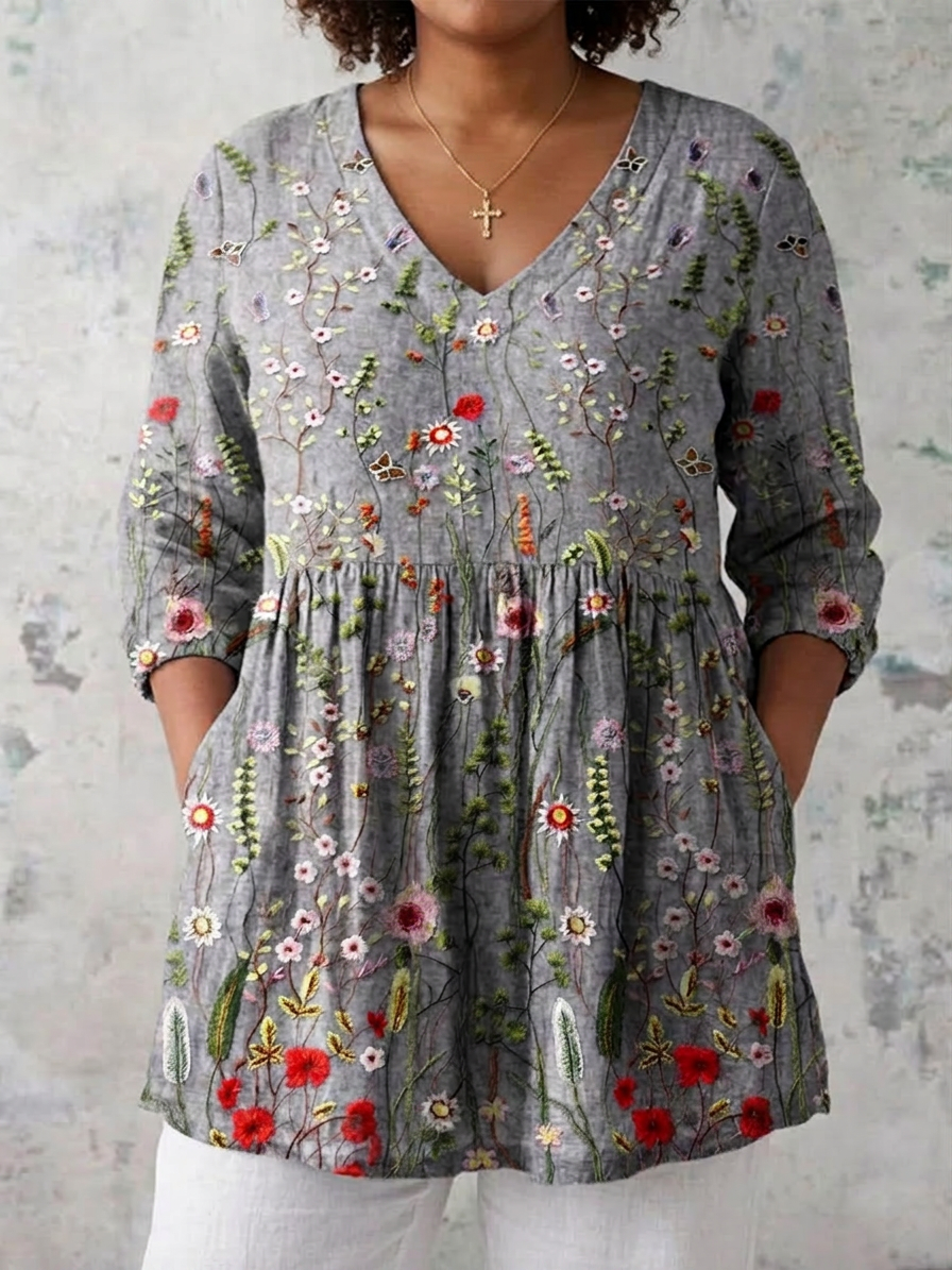 Maeve | Long Blouse with V-Neck