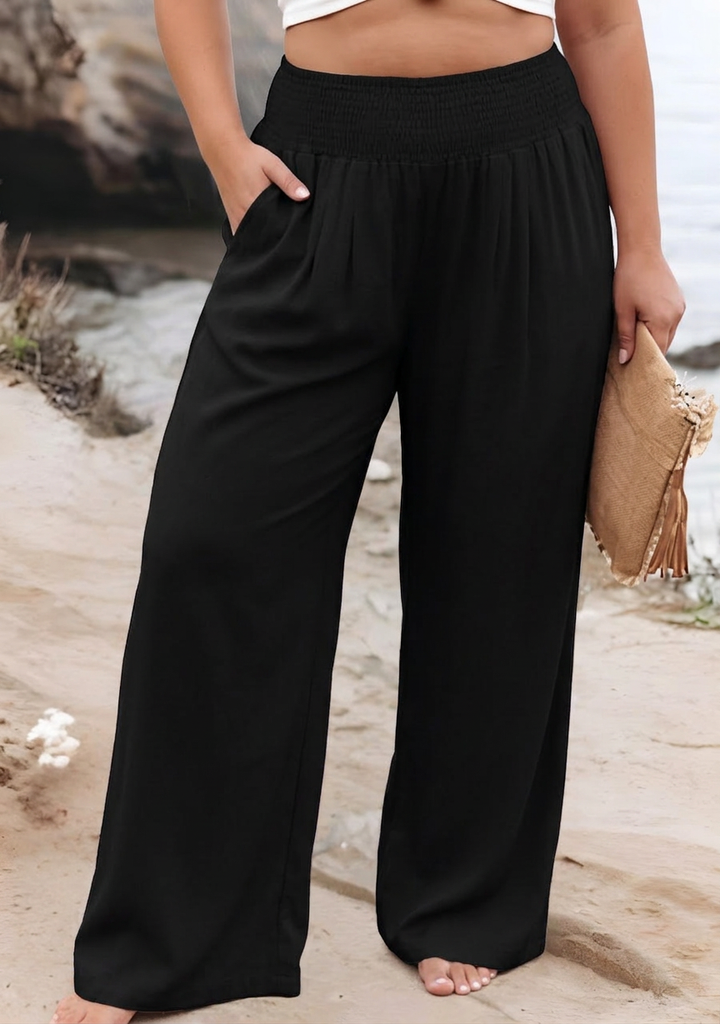 Jessamine | Flowing Beach Trousers with Wide Legs