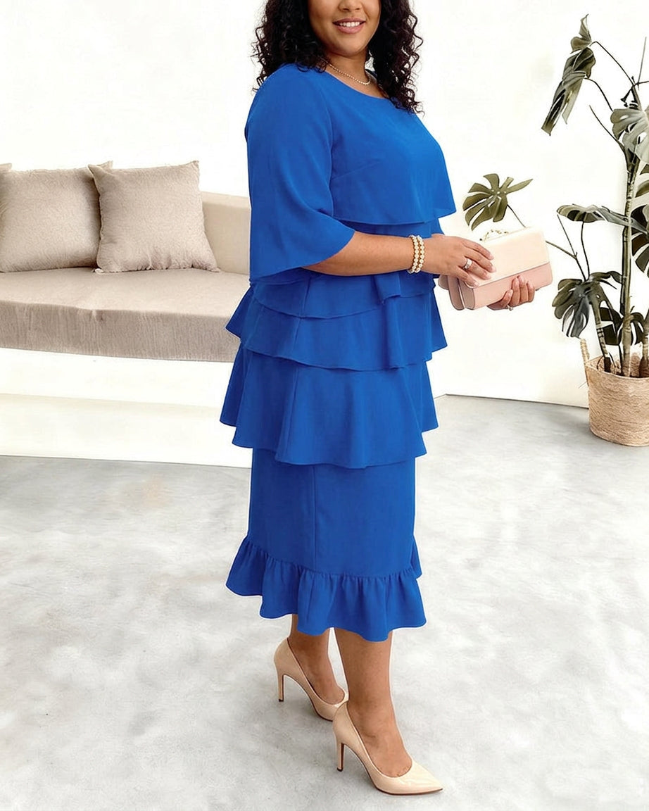 Frankie | Elegant Comfort Ruffle Dress