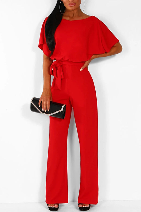 Cassia - Summer button tie short sleeved Jumpsuit