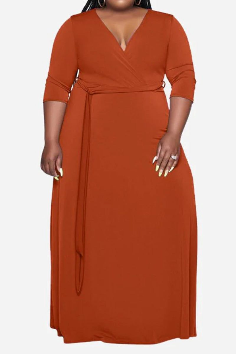 Arabella - Elegant Plus Size Belted Dress