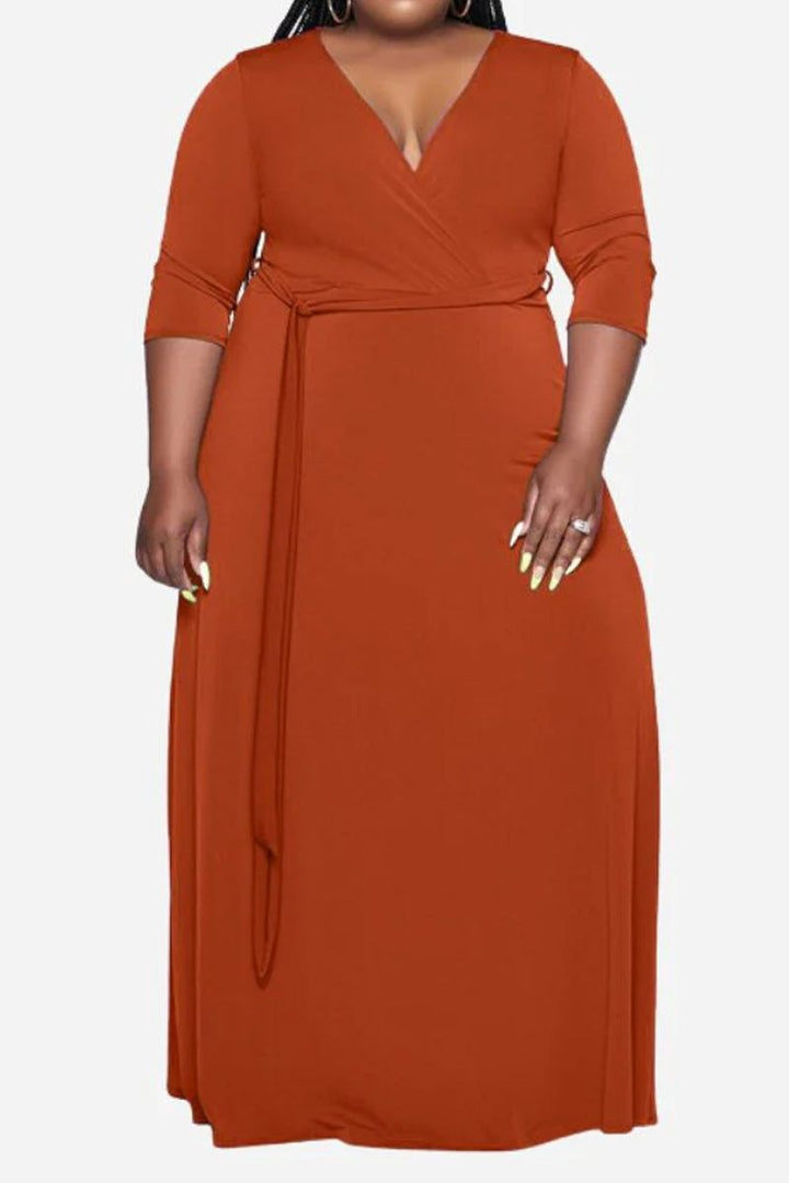Arabella - Elegant Plus Size Belted Dress