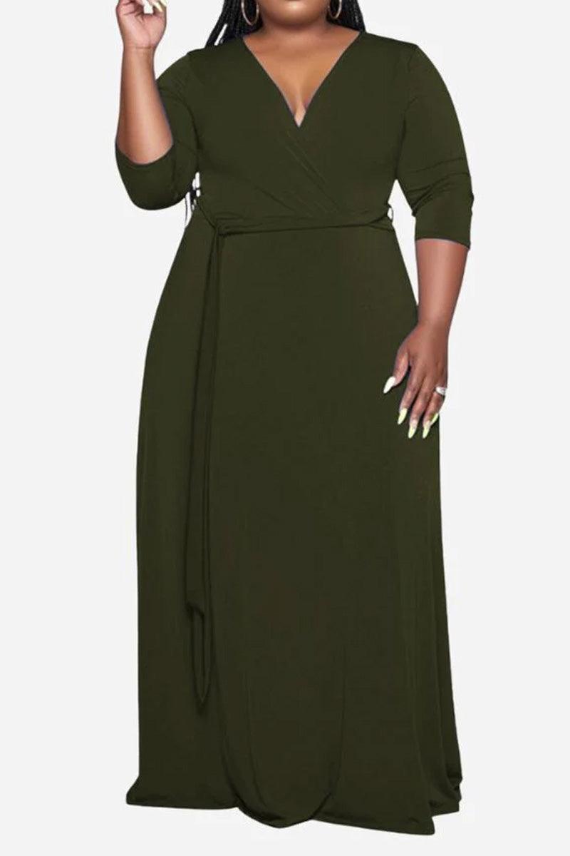 Arabella - Elegant Plus Size Belted Dress