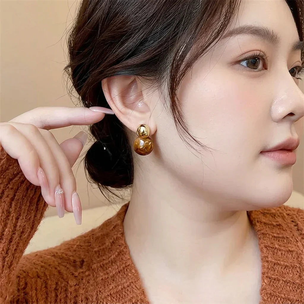 Lark Amber Drop Earrings | Gold