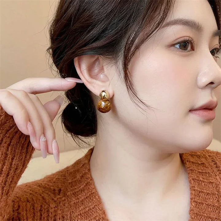 Lark Amber Drop Earrings | Gold