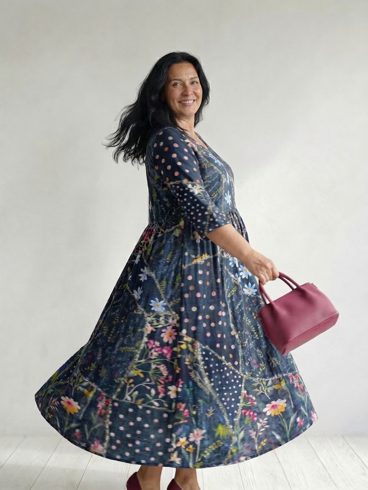 Thea | Easy Gather Floral Midi Dress
