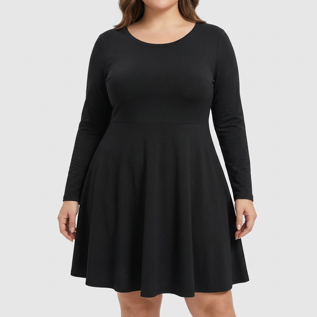 Anwen | Classic Long-Sleeve Fit &amp; Flare Dress