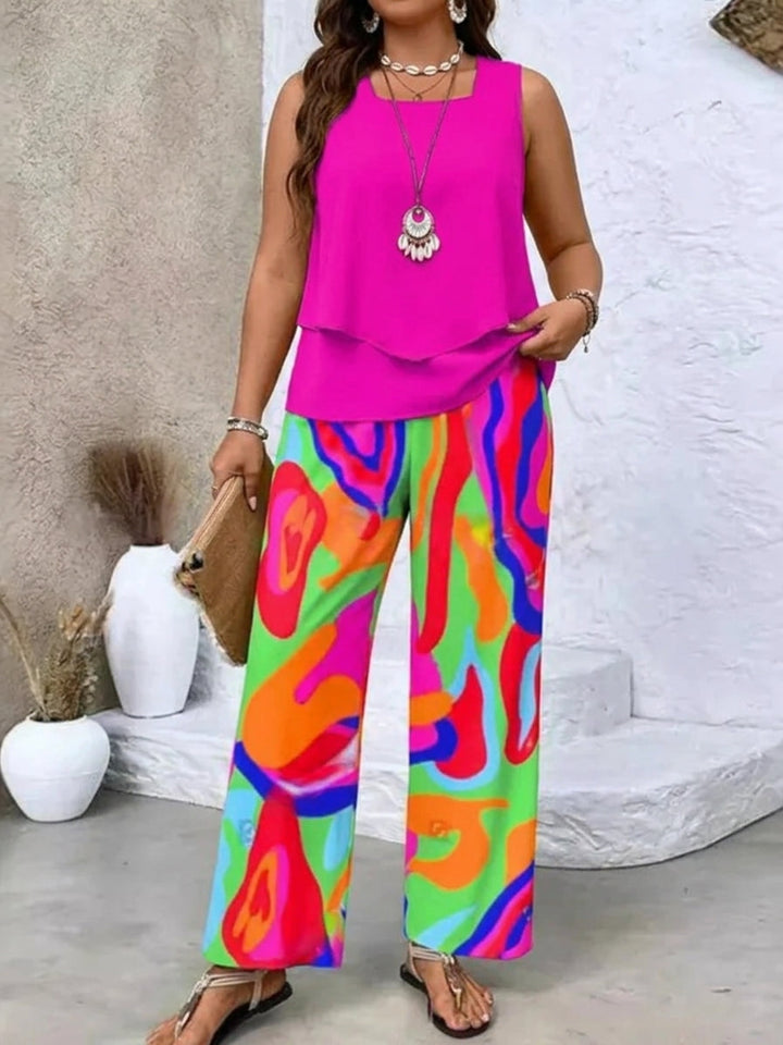 Ysolde | Sleeveless Top And Wide-Leg Trousers Set