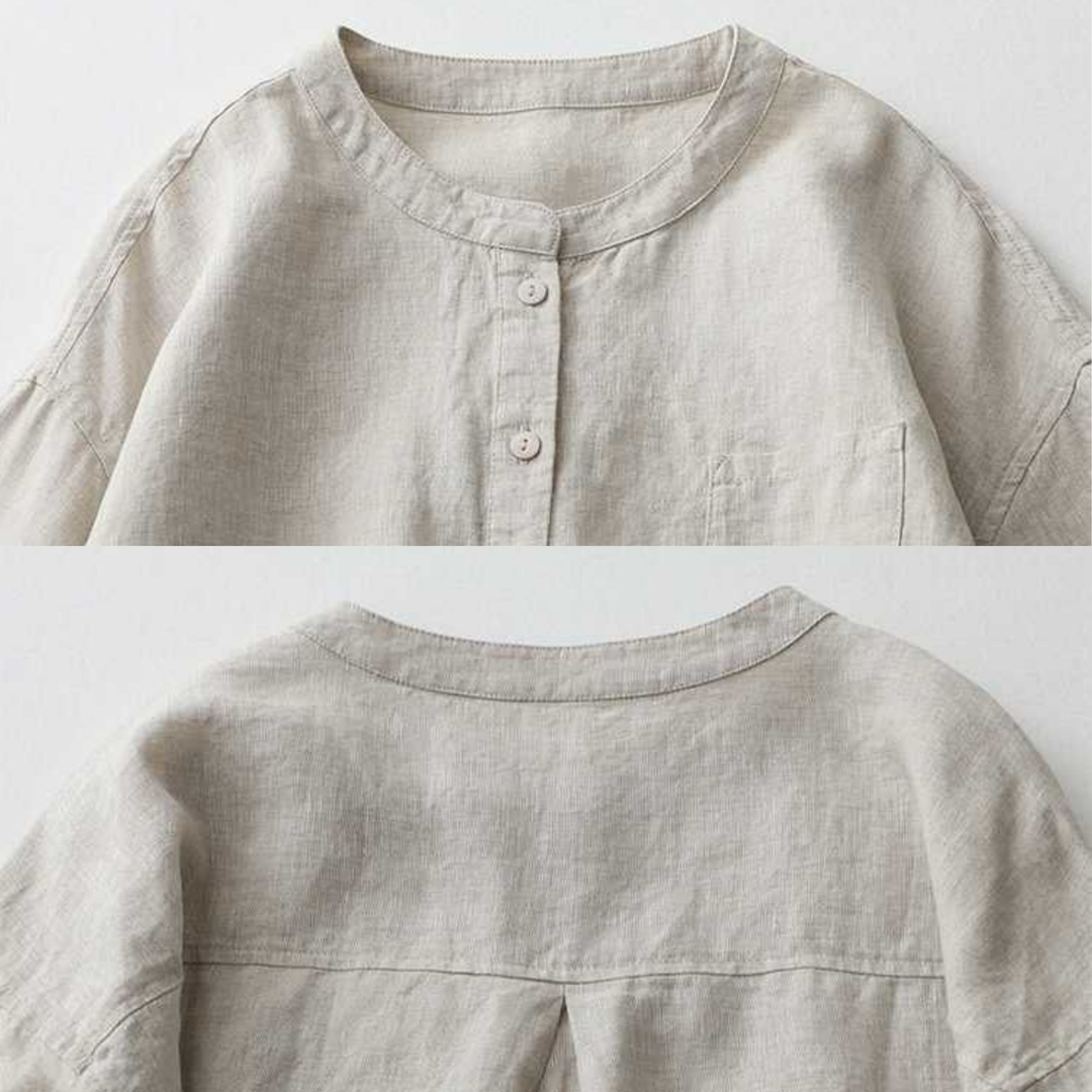Cataleya - Classic Pure Cotton Plain Shirt With Pocket