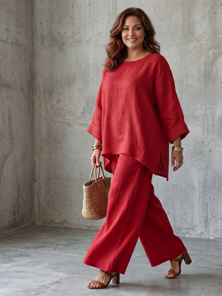 Isabeau | Oversized Tunic Wide Leg Trouser Set