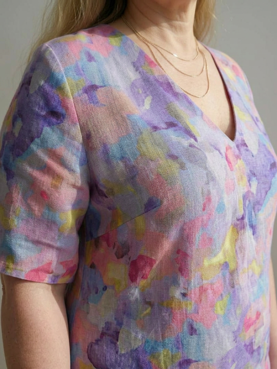 Faye | Abstract Floral Midi Dress
