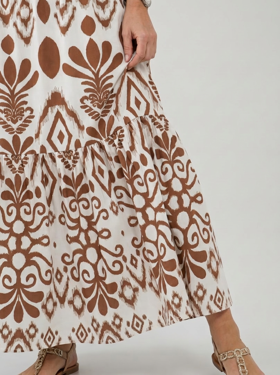 Marlow | Short Flutter Sleeve Flared Skirt Midi Dress