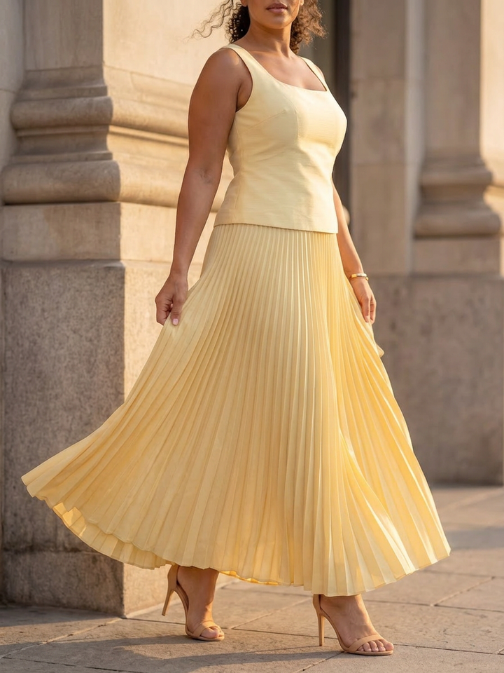 Fauna | Structured Bodice Pleated Skirt Set