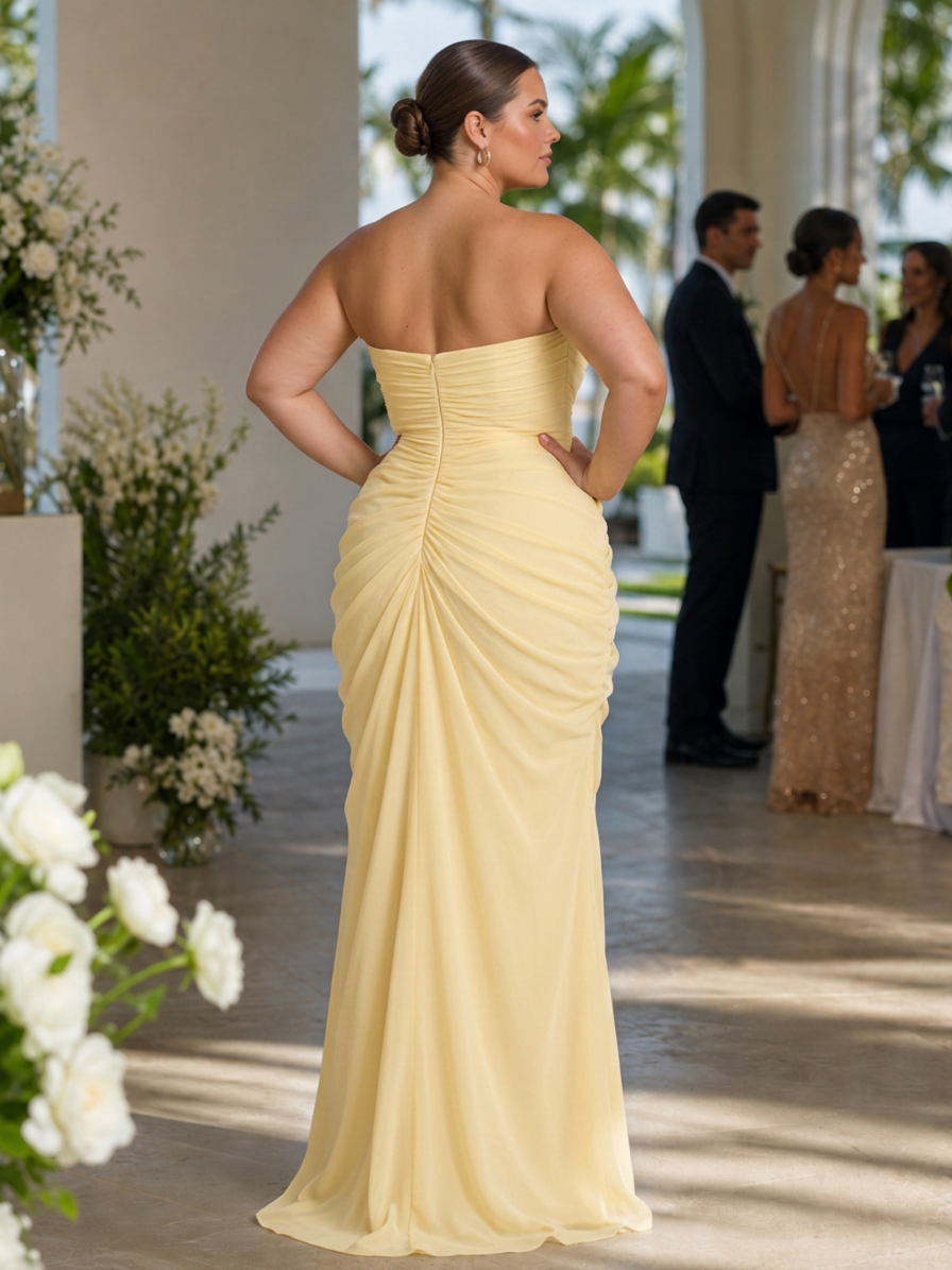 Keiko | Strapless High Side Slit Maxi Dress