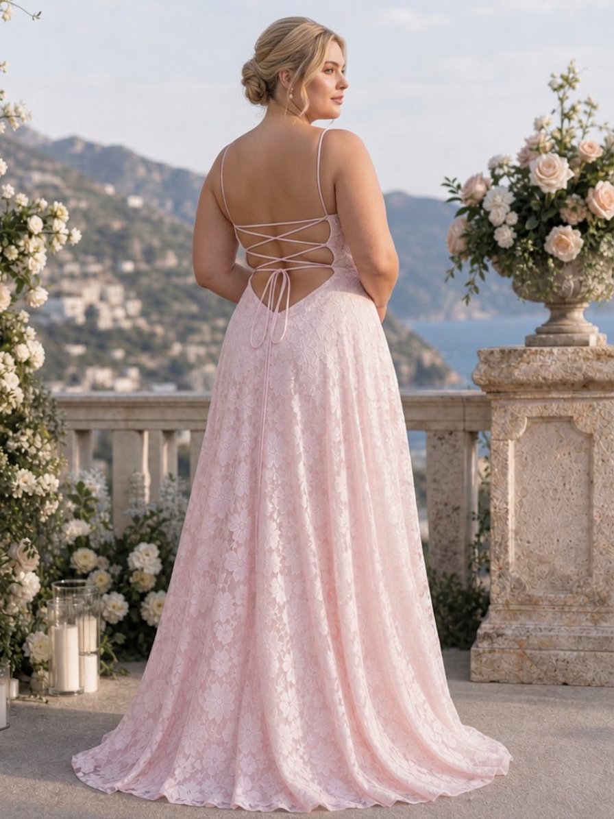 Noa | Spaghetti Strap Full Lace Maxi Dress