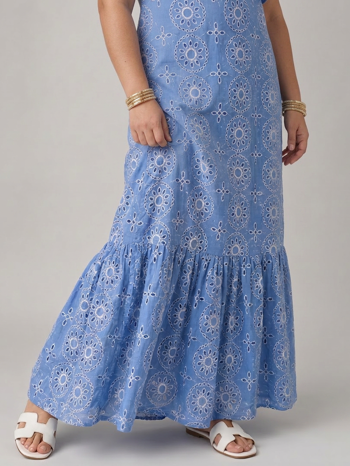Ula | Sleeveless Ruffle Detail Maxi Dress