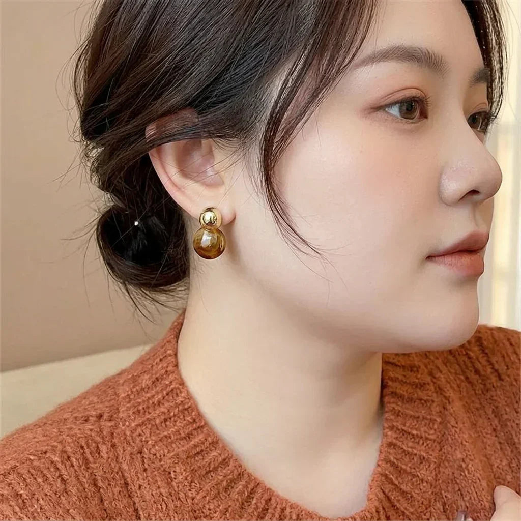 Lark Amber Drop Earrings | Gold