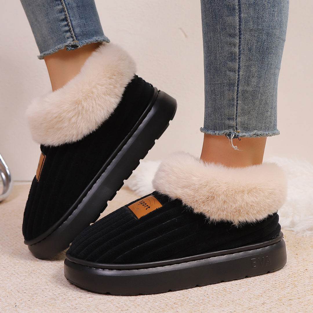 EVA Thick-Soled Fluffy Slippers for Indoor Home Use
