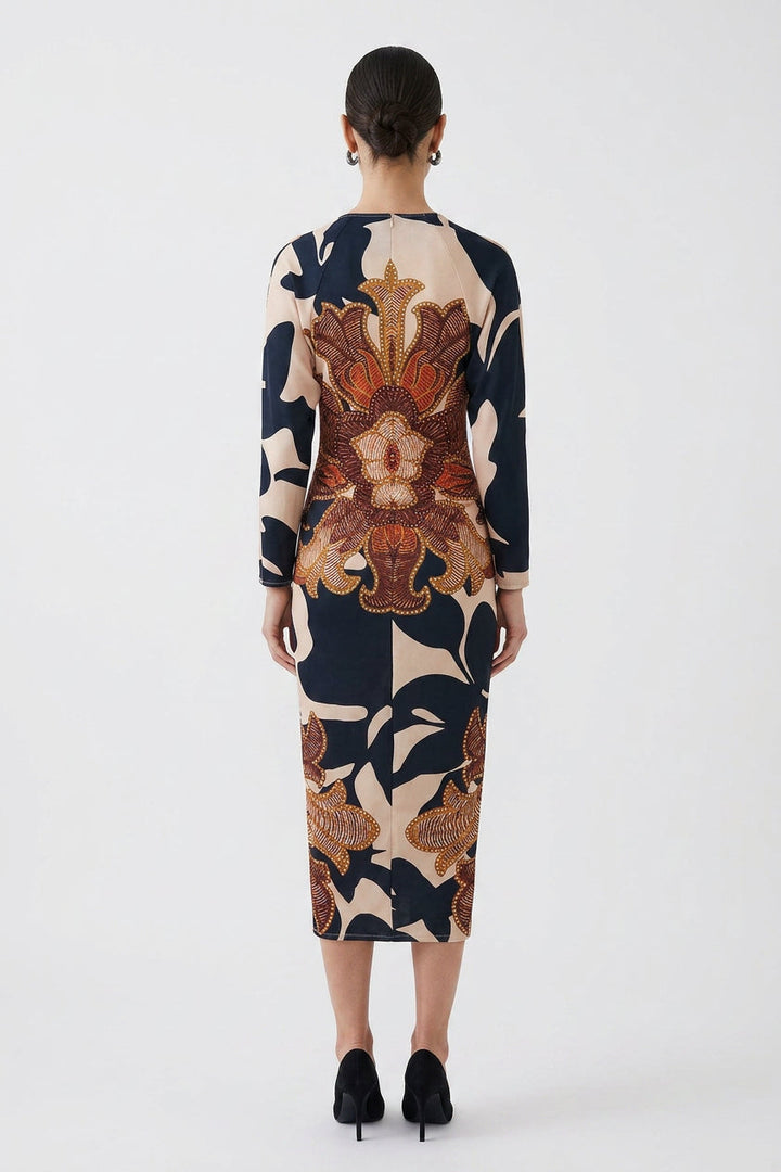 Signy | Sun Escape Unique Print Dolman Midi Dress