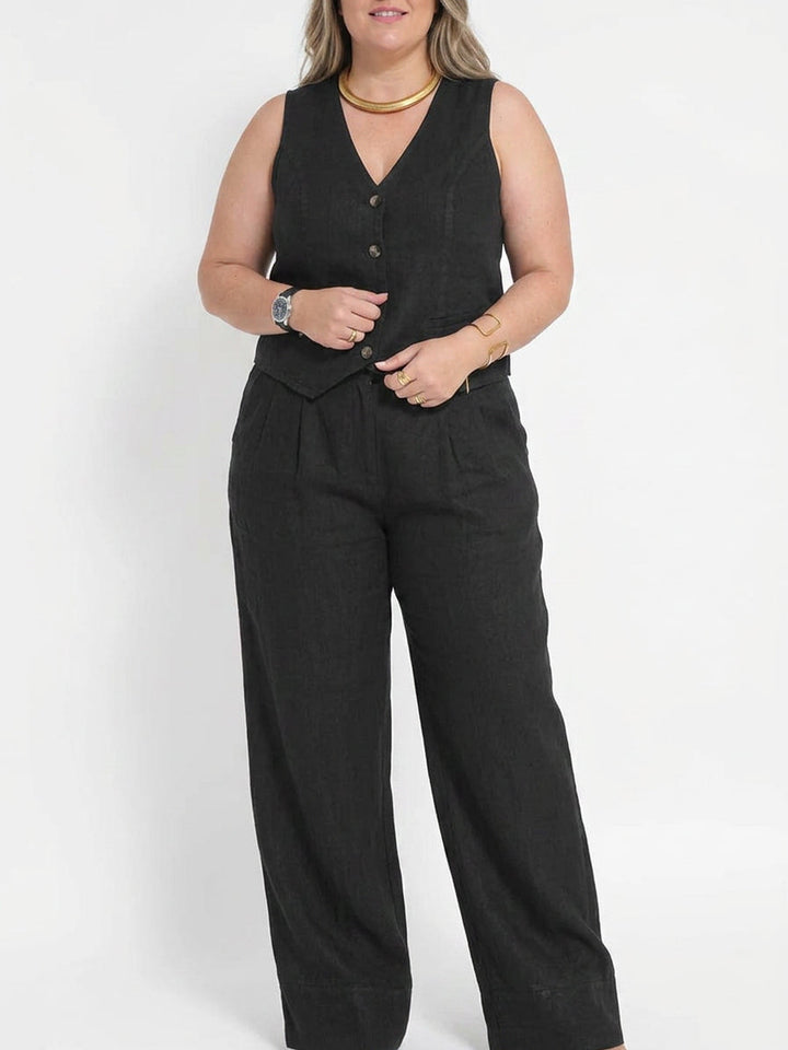 Seraphina – Co-ord Set Elegant Two-Piece With Waistcoat &amp; Trousers Wide-Leg