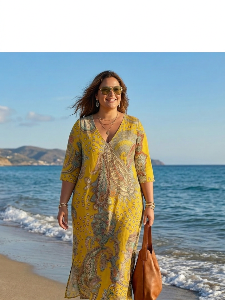 Layla | Soft Paisley Midi Dress