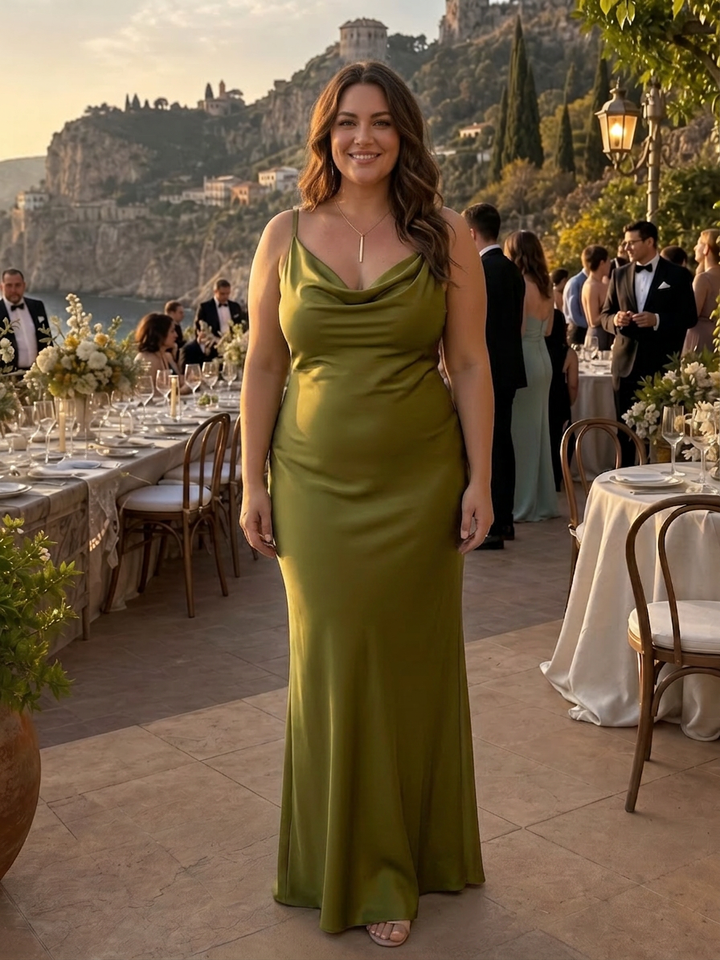Anwen | Sleeveless Cowl Neck Fitted Maxi Dress