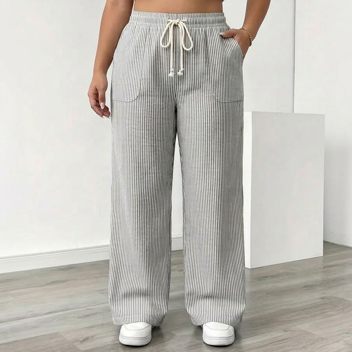Saffron | Striped Trouser With Pockets