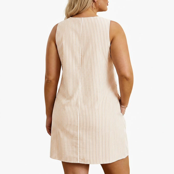 Pemberley | Sleeveless Striped Pocket Dress