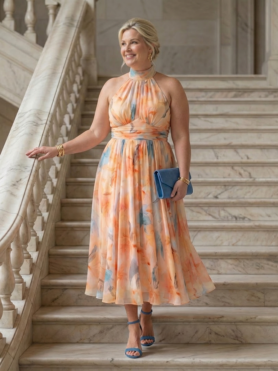 Stella &amp; Grace™ | Soft Halter Midi Dress
