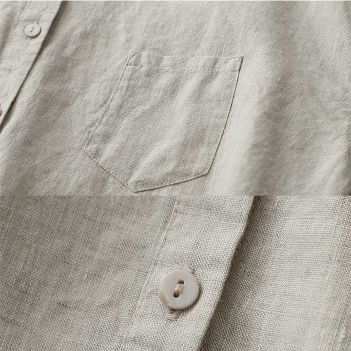 Cataleya - Classic Pure Cotton Plain Shirt With Pocket