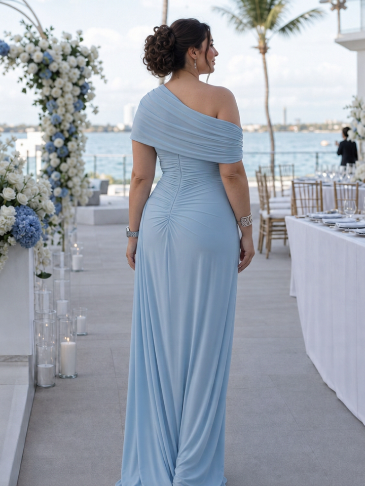 Etta | One Shoulder Draped Bodice Maxi Dress