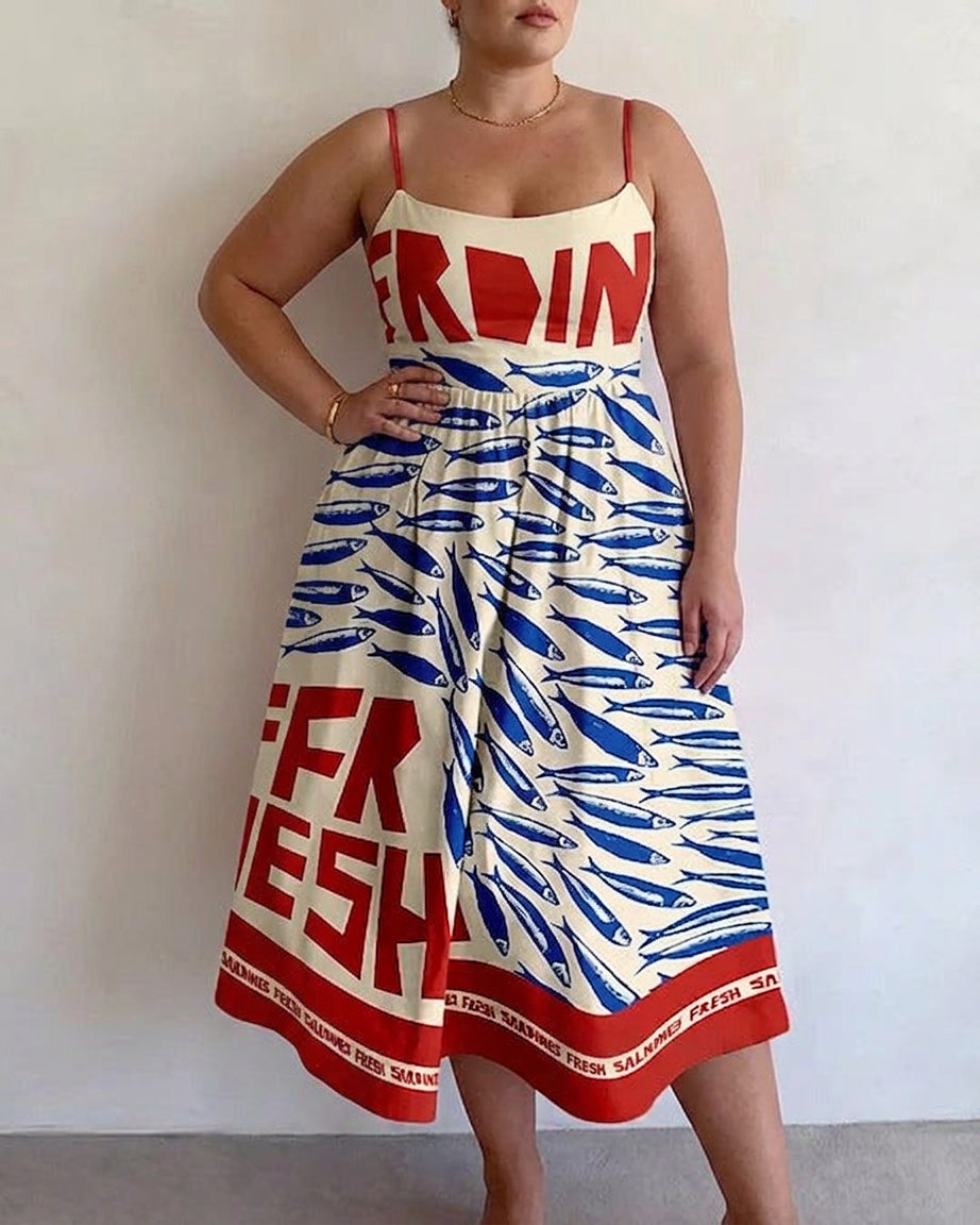 Amity | Coastal Art Midi Dress