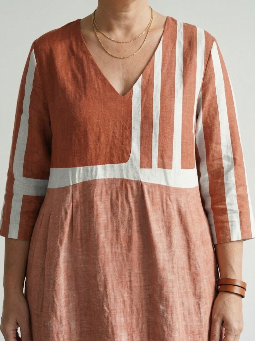 Dahlia | Easy Mixed Stripe Midi Dress