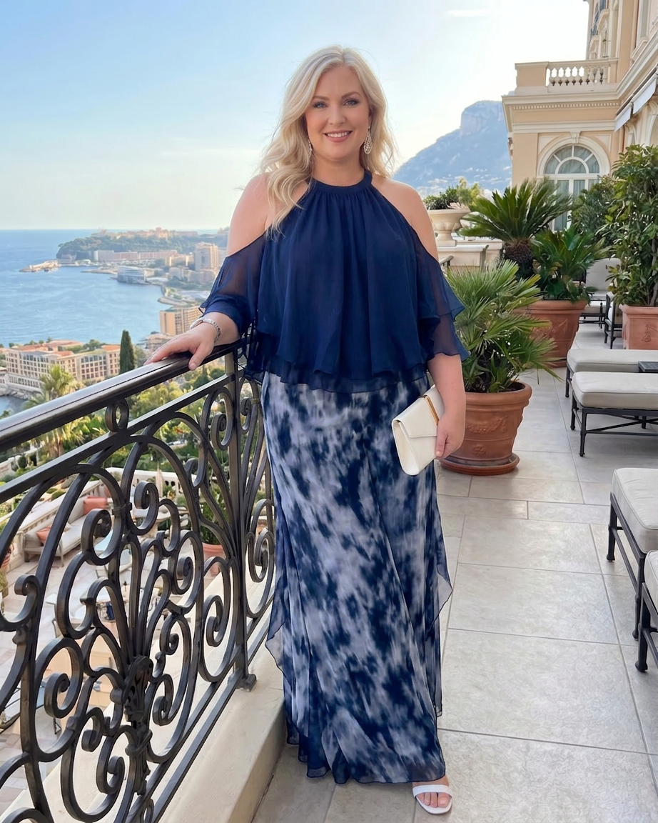 Anouk | Layered Halter Neck Printed Wide Leg Set