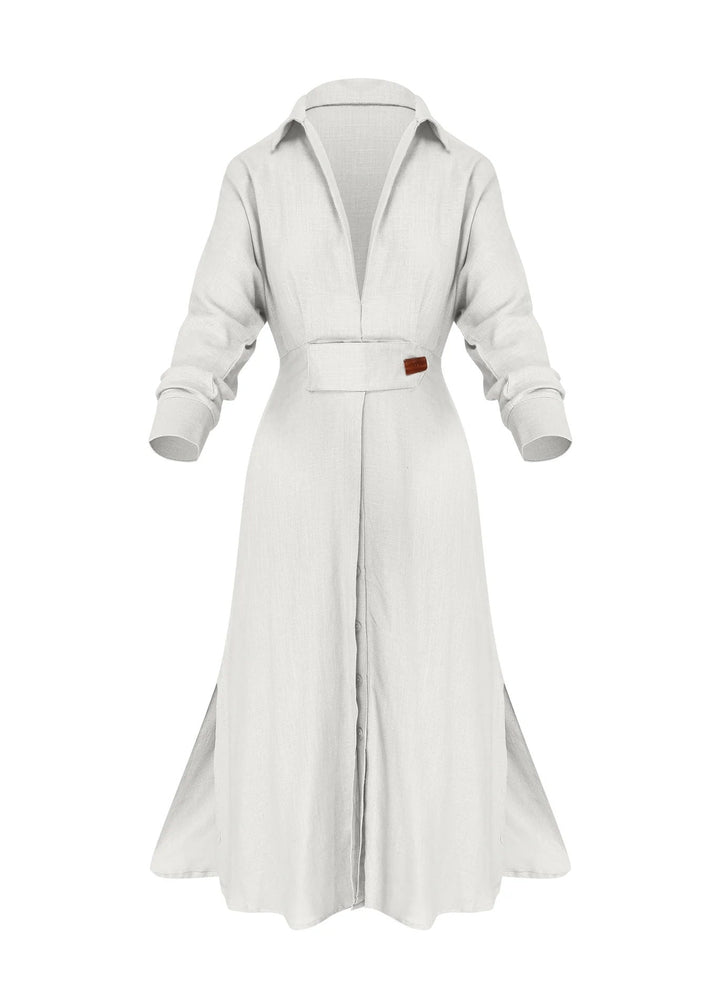 Wynne V-Neck Slim Dress: Elegant Sky Blue Statement