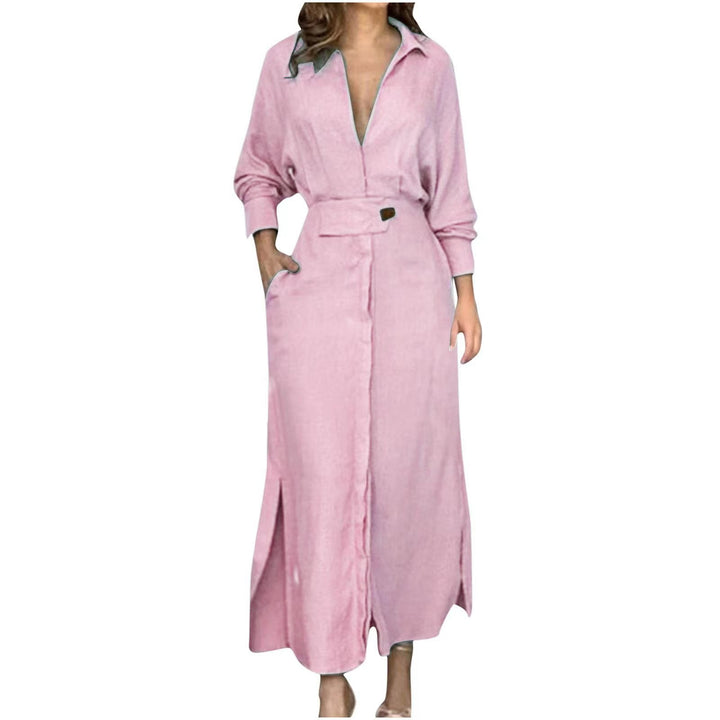 Wynne V-Neck Slim Dress: Elegant Sky Blue Statement