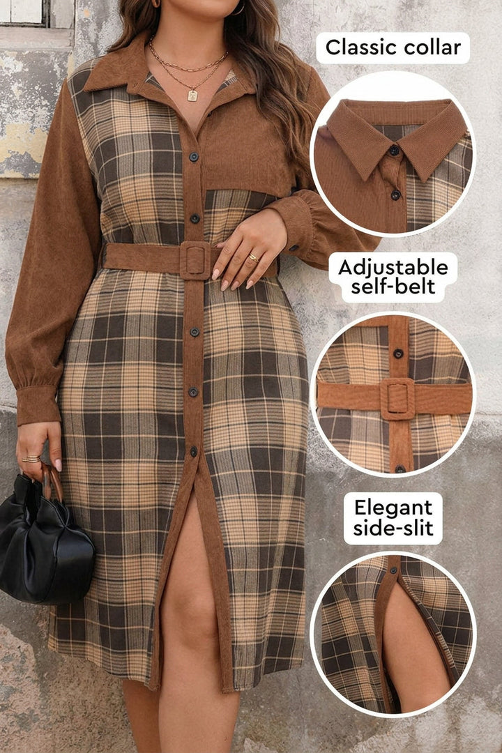 Dilys - Retro Corduroy Dress