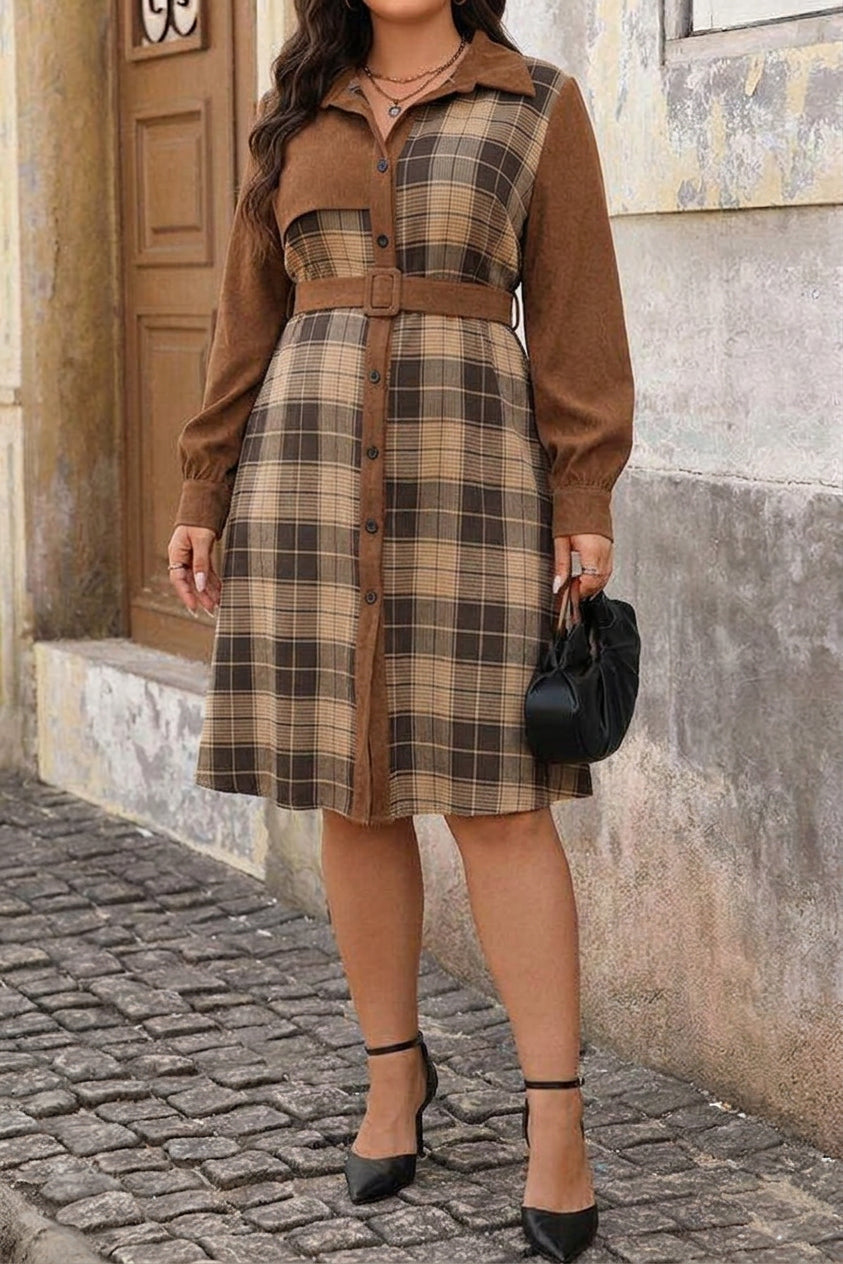 Dilys - Retro Corduroy Dress