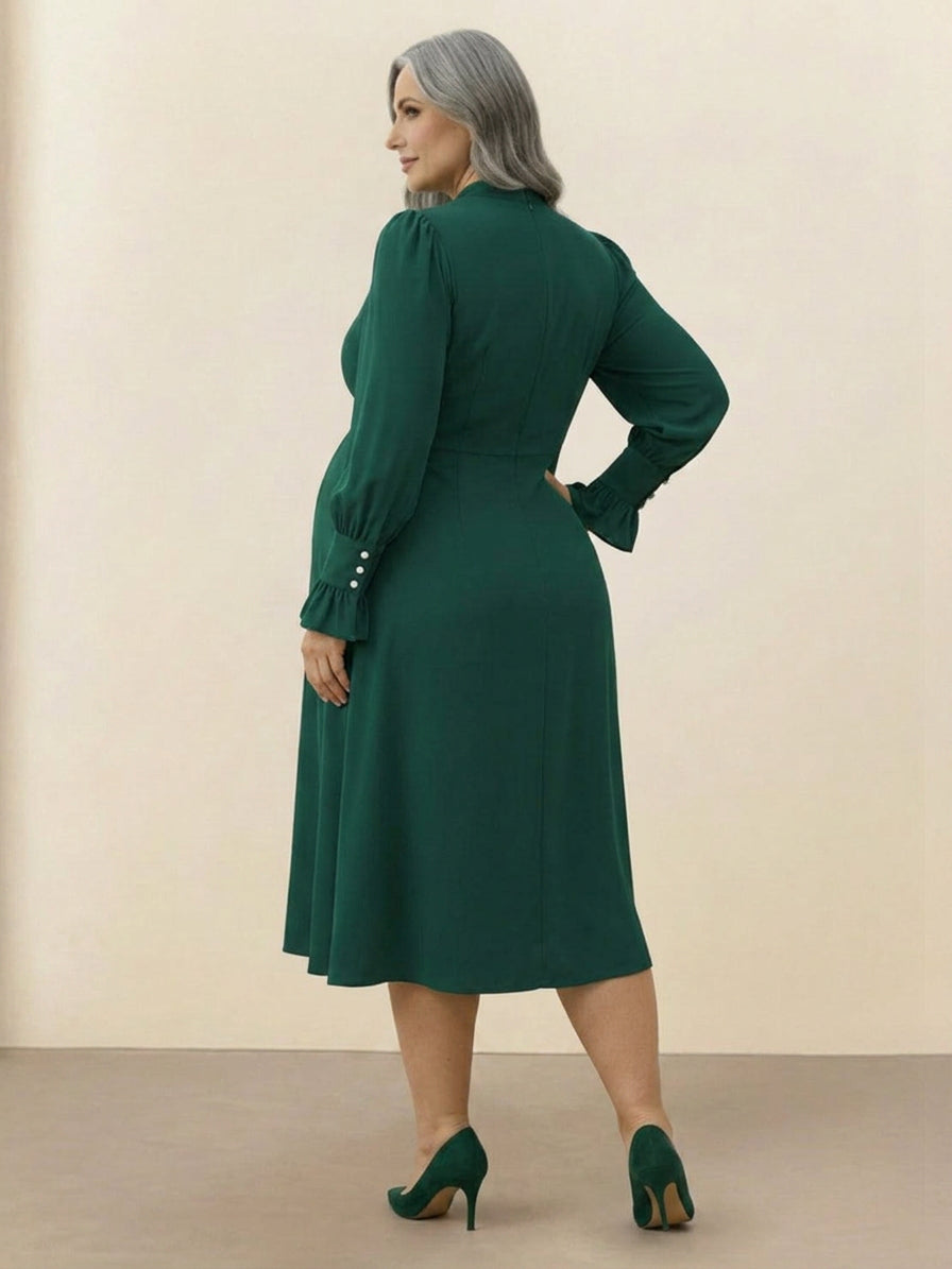 Bellamy - Slimming V-Neck Midi Dress