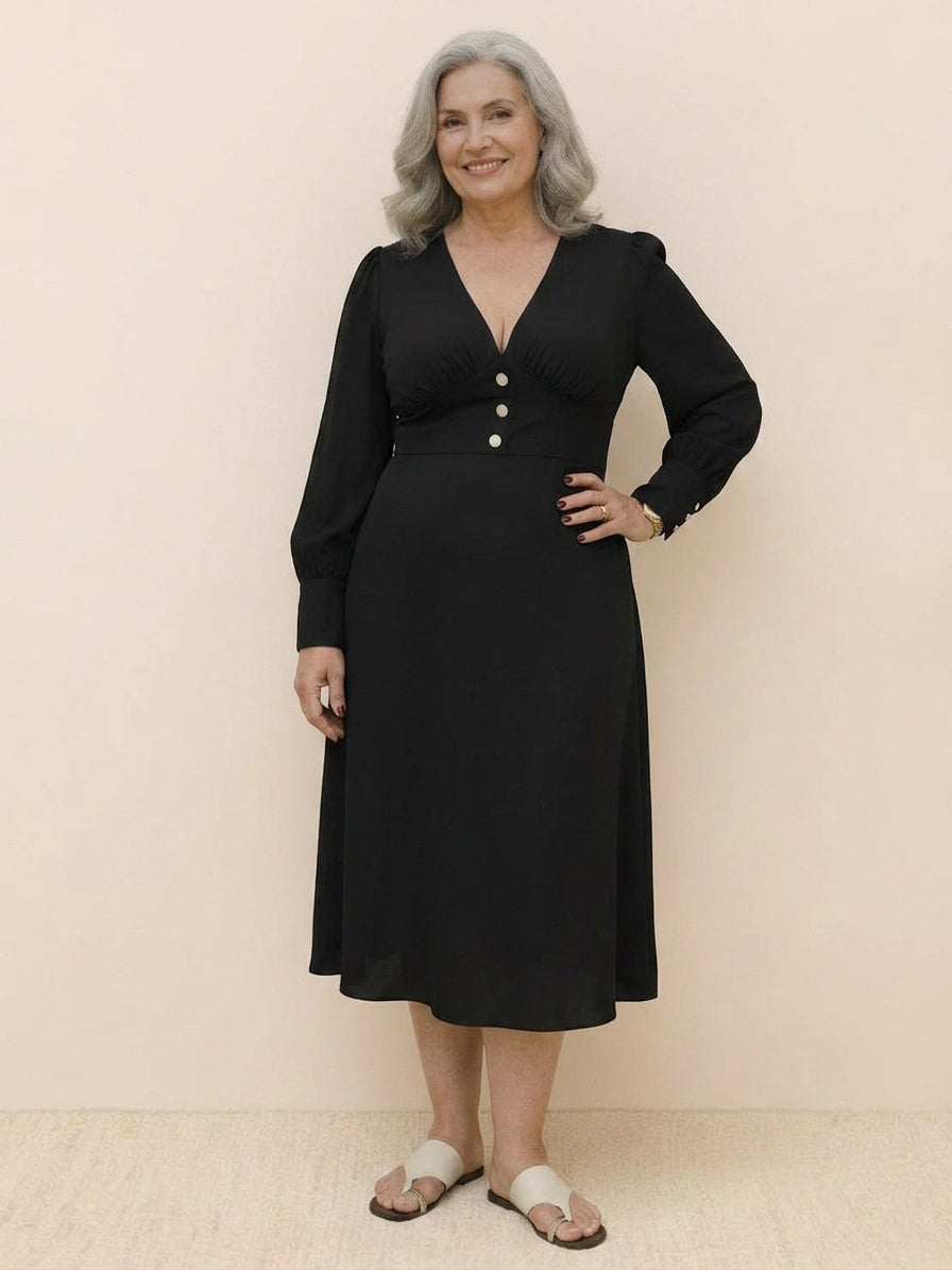 Bellamy - Slimming V-Neck Midi Dress