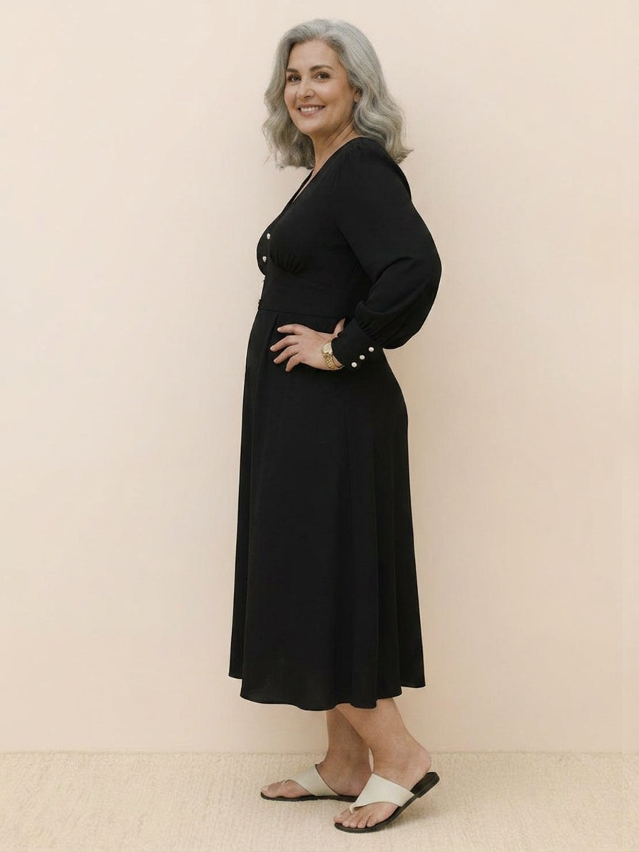 Bellamy - Slimming V-Neck Midi Dress
